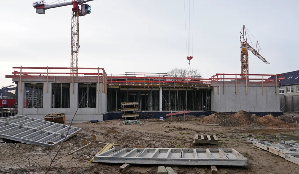 Bauphase vom Rohbau PC-Grundschule Weeze im Februar 2026